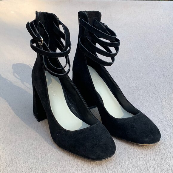 1.State Makal Genuine Suede Strappy Flared Heels Sz8 - Picture 3 of 16